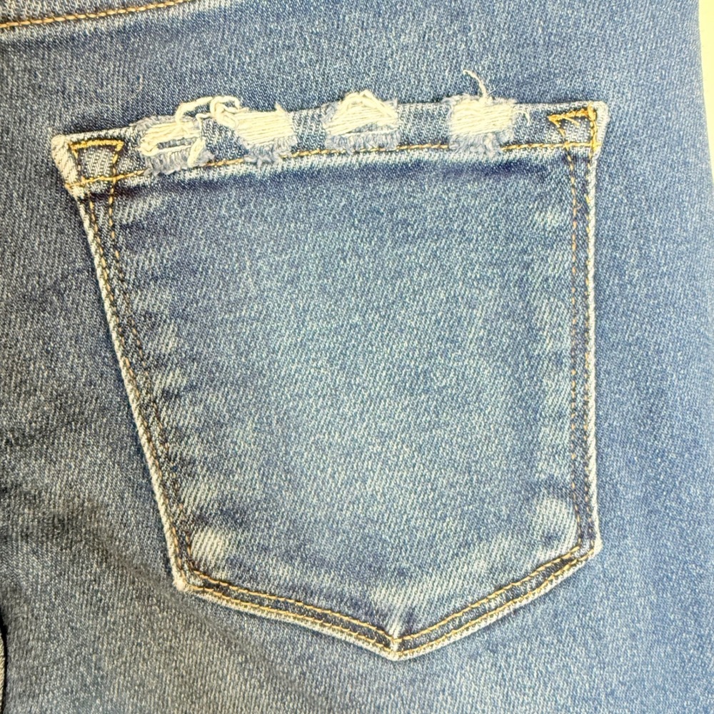 Womens Denim Jeans High Rise Cropped Bootcut Distressed Medium Wash Size 28 - Picture 6 of 11